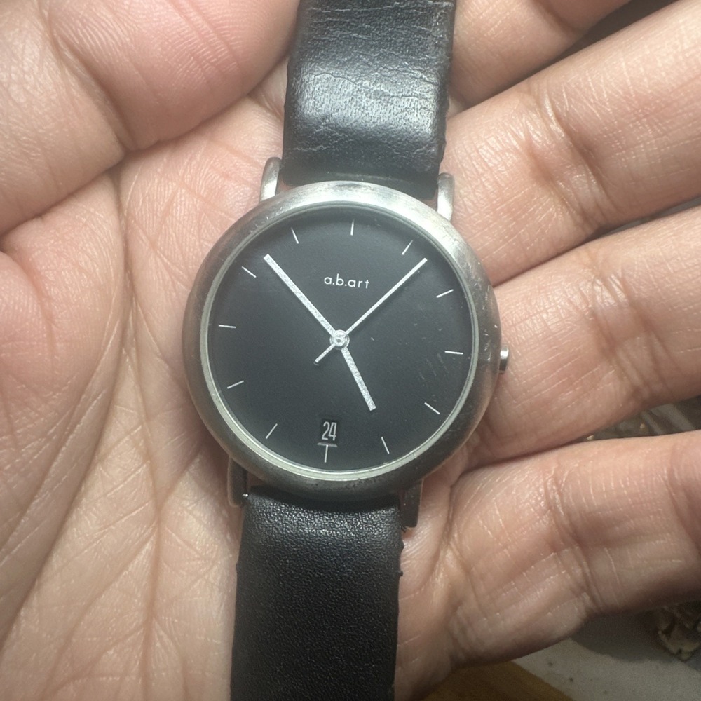 A.B.ART Mens Watch Swiss Made Black 35mm Quartz Rare - Not working For Repair